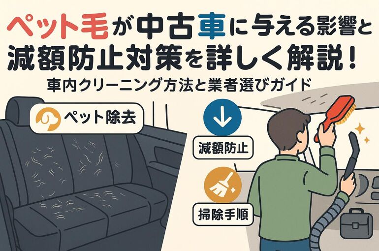 ペットの毛が中古車の査定に与える影響と減額防止対策を詳しく解説！車内クリーニング方法と業者選びガイド
